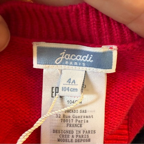 Jacadi Girls Fuchsia Meonore Faux Wrap Sweater size 4A NWT - Picture 4 of 6